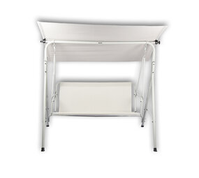Discountershop Luxury Metal Garden Swing Bench - Swing Bench for Two Persons with Polyester Roof - Light Gray - 260KG Max Discountershop Luxury Metal Garden Swing Bench - Swing Bench for Two Persons with Polyester Roof - Light Gray - 260KG Max