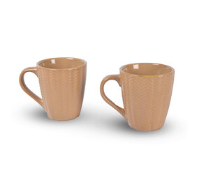 Discountershop 2x Luxury Ceramic Cup Set - Coffee and Tea Cups, 200ml Capacity, Beige Color Discountershop 2x Luxury Ceramic Cup Set - Coffee and Tea Cups, 200ml Capacity, Beige Color