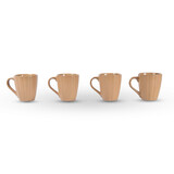 Discountershop 4x Luxury Ceramic Cup Set - Coffee and Tea Cups, 200ml Capacity, Beige Color Discountershop 4x Luxury Ceramic Cup Set - Coffee and Tea Cups, 200ml Capacity, Beige Color