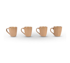 Discountershop 4x Luxury Ceramic Cup Set - Coffee and Tea Cups, 200ml Capacity, Beige Color Discountershop 4x Luxury Ceramic Cup Set - Coffee and Tea Cups, 200ml Capacity, Beige Color