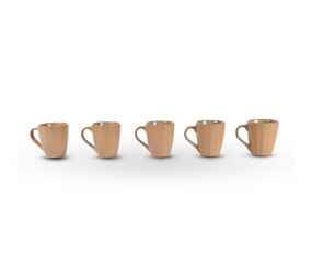 Discountershop 5x Luxury Ceramic Cup Set - Coffee and Tea Cups, 200ml Capacity, Beige Color Discountershop 5x Luxury Ceramic Cup Set - Coffee and Tea Cups, 200ml Capacity, Beige Color