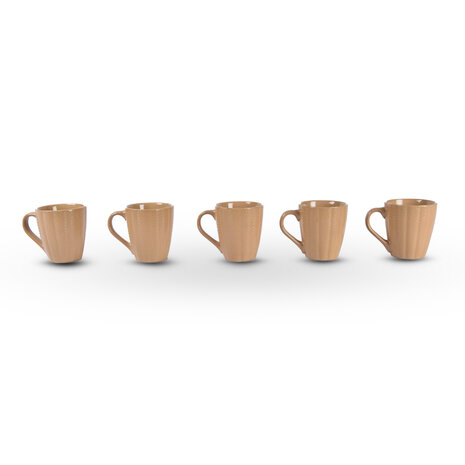 Discountershop 5x Luxury Ceramic Cup Set - Coffee and Tea Cups, 200ml Capacity, Beige Color Discountershop 5x Luxury Ceramic Cup Set - Coffee and Tea Cups, 200ml Capacity, Beige Color