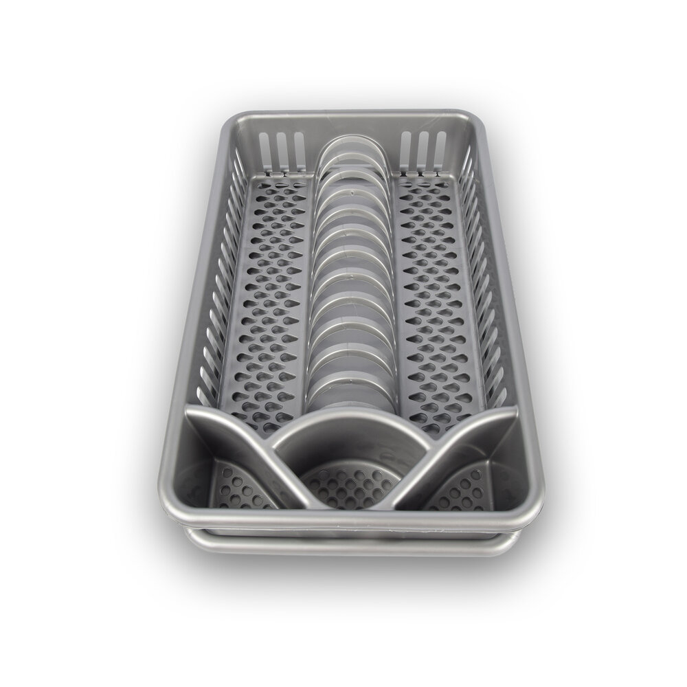 Discountershop Afdruiprek | Vaatwasrek | Afwasrek | Grijs | Lekbak | Zilver | 43cm x 26cm x 10cm Discountershop Afdruiprek | Vaatwasrek | Afwasrek | Grijs | Lekbak | Zilver | 43cm x 26cm x 10cm