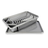 Discountershop Afdruiprek | Vaatwasrek | Afwasrek | Grijs | Lekbak | Zilver | 43cm x 26cm x 10cm