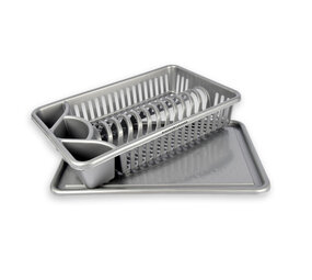 Discountershop Afdruiprek | Vaatwasrek | Afwasrek | Grijs | Lekbak | Zilver | 43cm x 26cm x 10cm Discountershop Afdruiprek | Vaatwasrek | Afwasrek | Grijs | Lekbak | Zilver | 43cm x 26cm x 10cm
