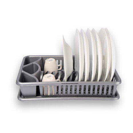 Discountershop Drainer | Dishwashing Rack | Dishwashing Rack | Gray | Drip Tray | Silver | 43cm x 26cm x 10cm Discountershop Drainer | Dishwashing Rack | Dishwashing Rack | Gray | Drip Tray | Silver | 43cm x 26cm x 10cm