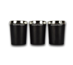 Discountershop 3x Car Ashtray with lid made of Durable Black Plastic - Car Accessories - 10cm x 10cm x 13cm - Lightweight 270g Discountershop 3x Car Ashtray with lid made of Durable Black Plastic - Car Accessories - 10cm x 10cm x 13cm - Lightweight 270g