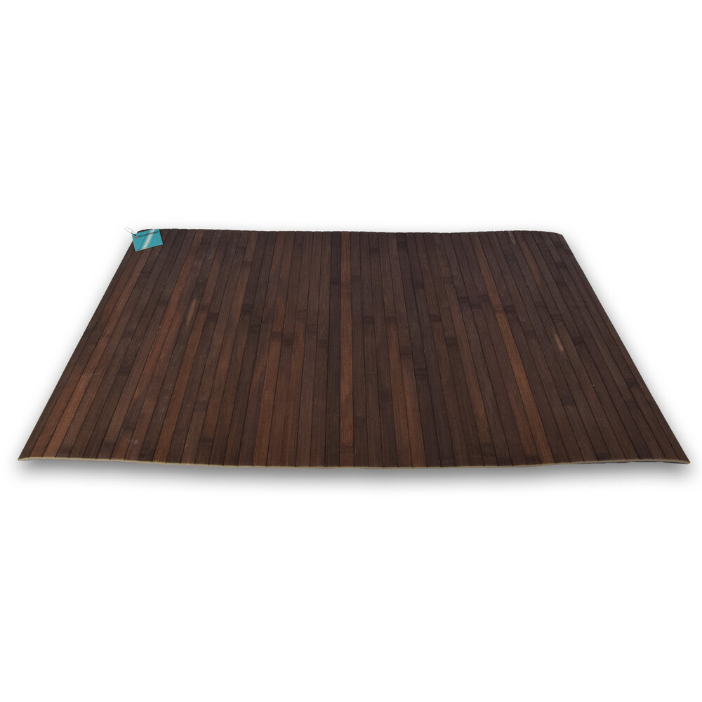 Discountershop Stijlvolle Donker Bruine Vloermat - | 80cm x 50cm x 0.5cm | Bamboo Materiaal Discountershop Stijlvolle Donker Bruine Vloermat - | 80cm x 50cm x 0.5cm | Bamboo Materiaal