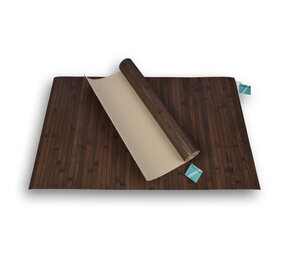 Discountershop 2x Stylish Dark Brown Floor Mat - | 80cm x 50cm x 0.5cm | Bamboo Material Discountershop 2x Stylish Dark Brown Floor Mat - | 80cm x 50cm x 0.5cm | Bamboo Material