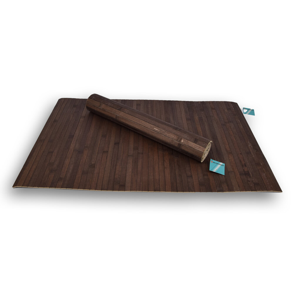 Discountershop 2x Stijlvolle Donker Bruine Vloermat - | 80cm x 50cm x 0.5cm | Bamboo Materiaal Discountershop 2x Stijlvolle Donker Bruine Vloermat - | 80cm x 50cm x 0.5cm | Bamboo Materiaal