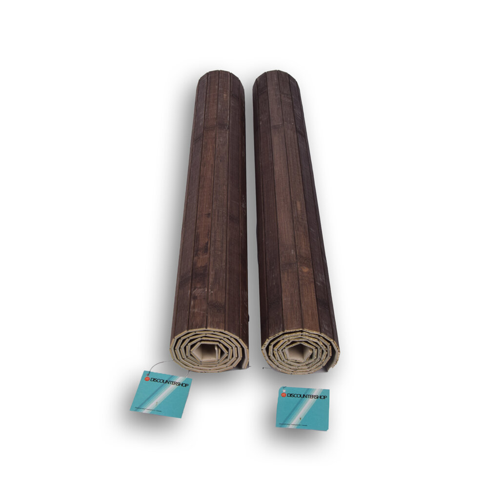 Discountershop 2x Stijlvolle Donker Bruine Vloermat - | 80cm x 50cm x 0.5cm | Bamboo Materiaal Discountershop 2x Stijlvolle Donker Bruine Vloermat - | 80cm x 50cm x 0.5cm | Bamboo Materiaal