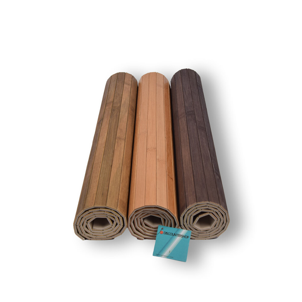 Discountershop 2x Stijlvolle Donker Bruine Vloermat - | 80cm x 50cm x 0.5cm | Bamboo Materiaal Discountershop 2x Stijlvolle Donker Bruine Vloermat - | 80cm x 50cm x 0.5cm | Bamboo Materiaal
