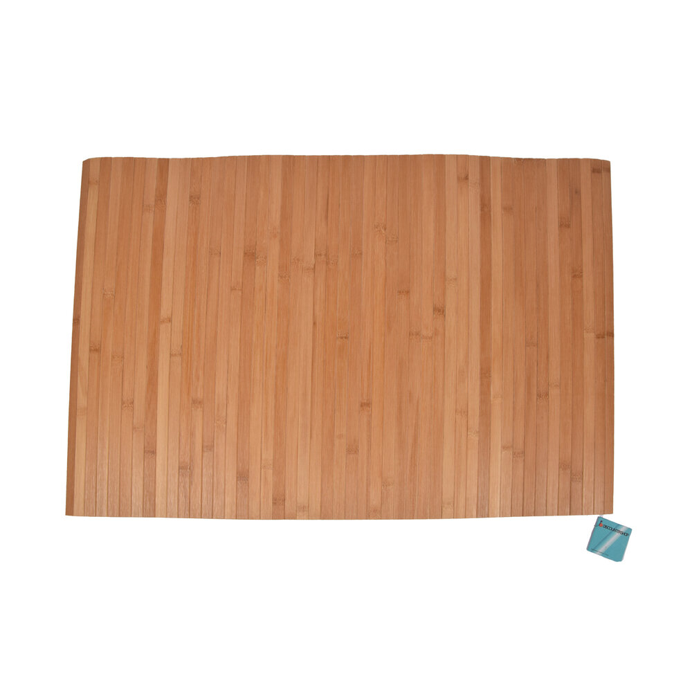 Discountershop Stijlvolle Licht Bruin Vloermat - deurmat | 80cm x 50cm x 0.5cm | Bamboo Materiaal Discountershop Stijlvolle Licht Bruin Vloermat - deurmat | 80cm x 50cm x 0.5cm | Bamboo Materiaal