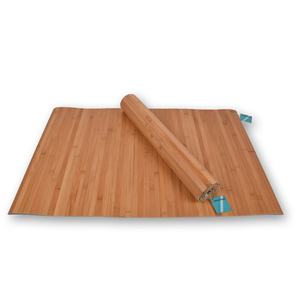 Discountershop 2x Stylish Light Brown Floor Mat - doormat | 80cm x 50cm x 0.5cm | Bamboo Material Discountershop 2x Stylish Light Brown Floor Mat - doormat | 80cm x 50cm x 0.5cm | Bamboo Material