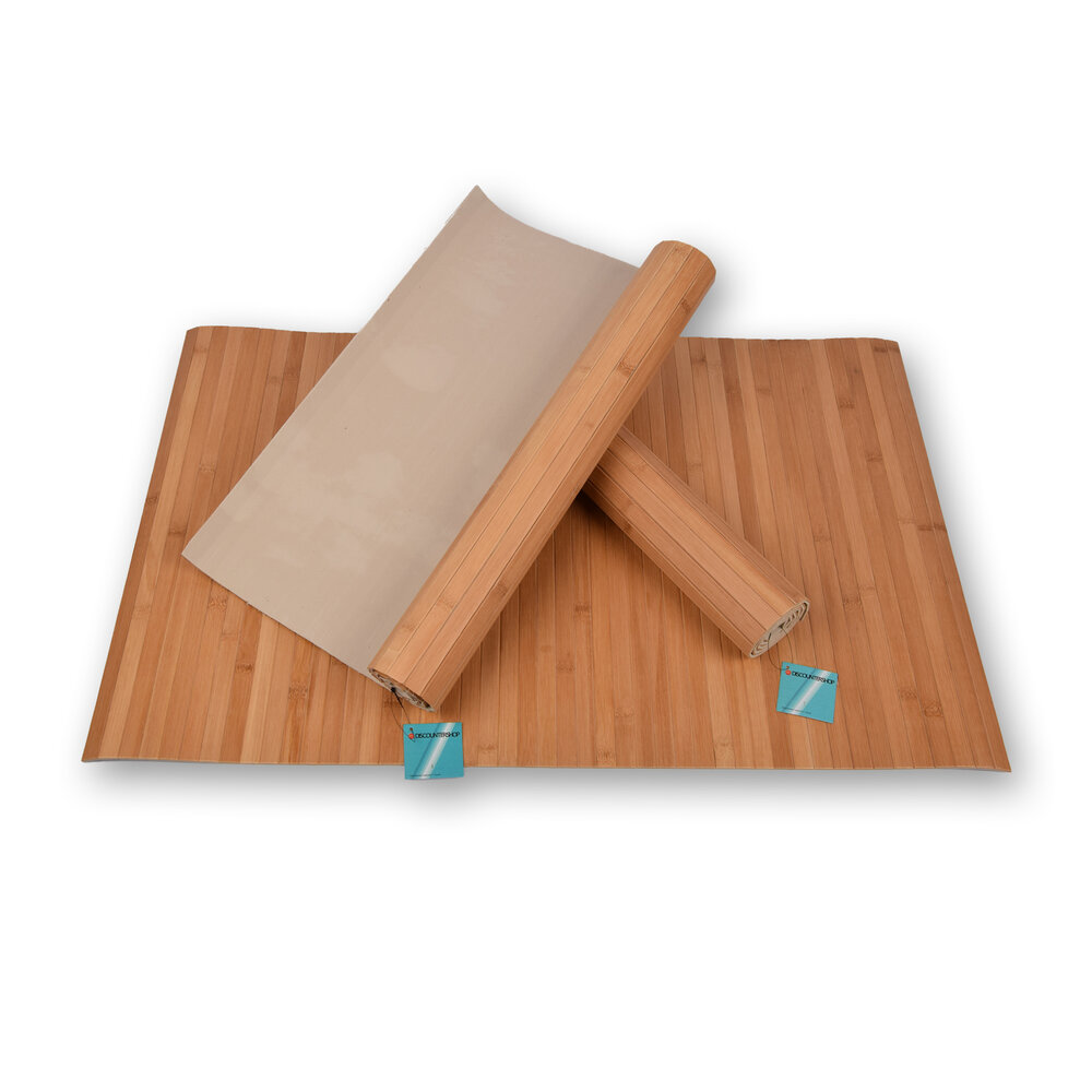 Discountershop 3-Pack Stylish Light Brown Floor Mats - Doormat - 80cm x 50cm x 0.5cm - Bamboo Material Discountershop 3-Pack Stylish Light Brown Floor Mats - Doormat - 80cm x 50cm x 0.5cm - Bamboo Material
