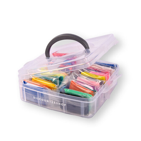 Discountershop Polymer Clay Set - 26 Pieces of Clay and 5 Tools - Handy Storage Case - Multi Collor - Suitable for Modeling and Crafts