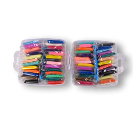 Discountershop 2 Polymer Clay Set - 26 Pieces of Clay and 5 Tools - Handy Storage Case - Multi Collor - Suitable for Modeling and Crafts
