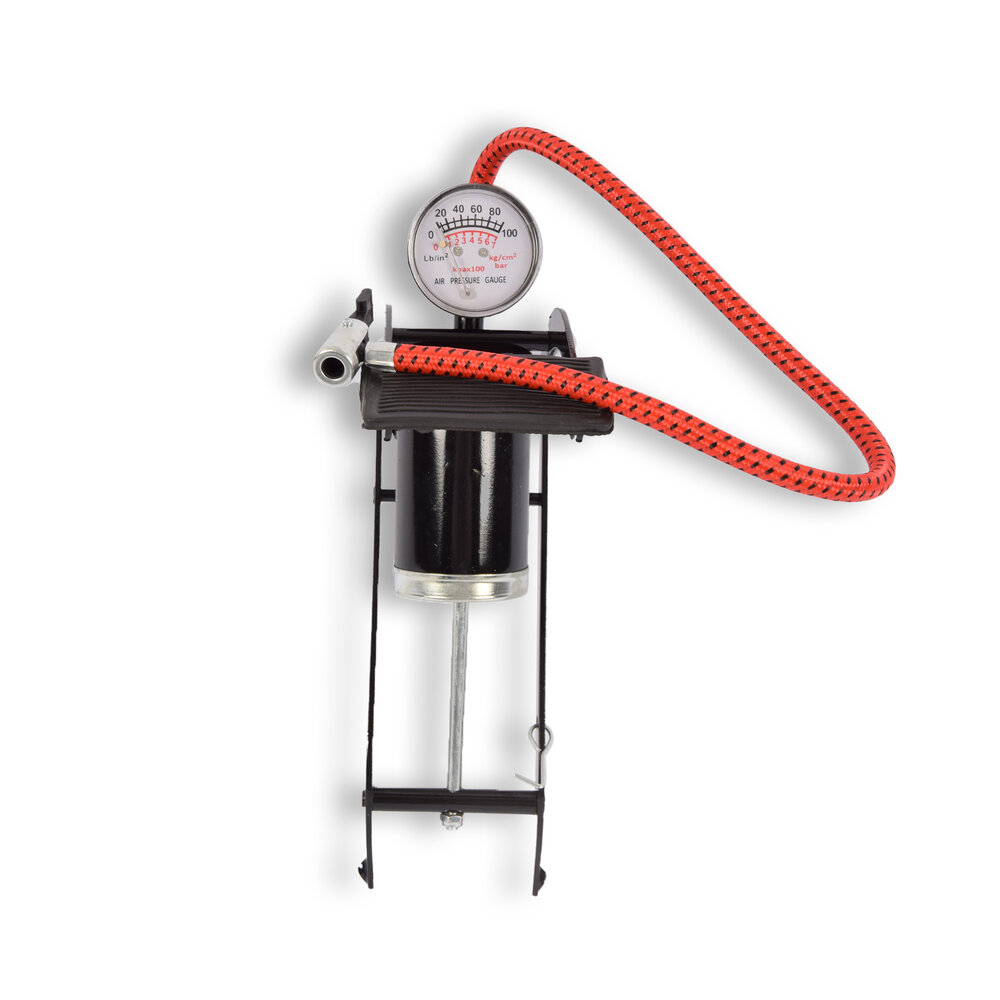 Discountershop Powerful Foot Pump - Black, Silver & Red Air Pump for Tires - 100Bar - Discountershop Discountershop Powerful Foot Pump - Black, Silver & Red Air Pump for Tires - 100Bar - Discountershop