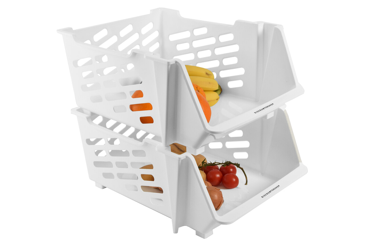 Discountershop 3 x Vegetable Basket | Fruit basket | Multifunctional Basket - White Discountershop 3 x Vegetable Basket | Fruit basket | Multifunctional Basket - White