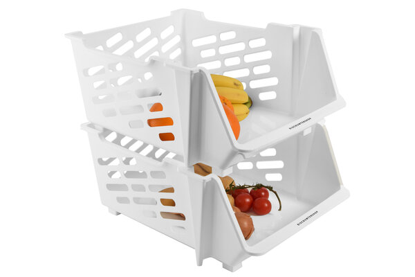 Discountershop 3 x Vegetable Basket | Fruit basket | Multifunctional Basket - White Discountershop 3 x Vegetable Basket | Fruit basket | Multifunctional Basket - White
