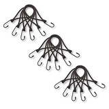 Discountershop 18 Pieces | Mini Lashing Strap | Tension Elastic With Hook | Solid And Sturdy | Black | Spinbinder | Lashing Straps | 20cm Length