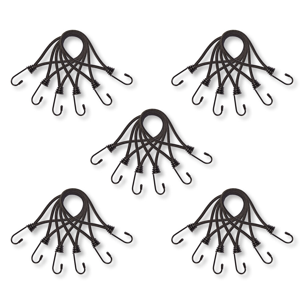 Discountershop 30 Stuks | Mini Snelbinder | Spanelastiek Met Haak | Solide En Stevig | Zwart | Spinbinder | Sjorbanden | 20Lm Length