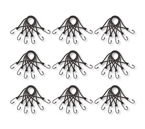 Discountershop 9 Sets | Mini Snelbinder | Spanelastiek Met Haak | Solide En Stevig | Zwart | Spinbinder | Sjorbanden | 20cm Length Discountershop 9 Sets | Mini Snelbinder | Spanelastiek Met Haak | Solide En Stevig | Zwart | Spinbinder | Sjorbanden | 20cm Length