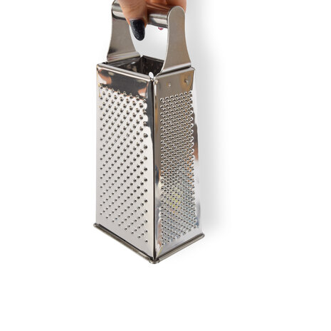 Merkloos Blokrasp - RVS - Zilver Rasp met 4 verschillende raspbladen voor kaas en groente