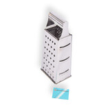 Merkloos Block grater - Stainless Steel - Silver Grater with 4 different grating blades for cheese and vegetables Merkloos Block grater - Stainless Steel - Silver Grater with 4 different grating blades for cheese and vegetables