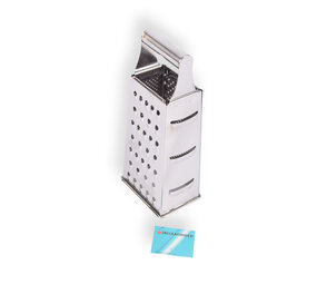 Merkloos Block grater - Stainless Steel - Silver Grater with 4 different grating blades for cheese and vegetables Merkloos Block grater - Stainless Steel - Silver Grater with 4 different grating blades for cheese and vegetables