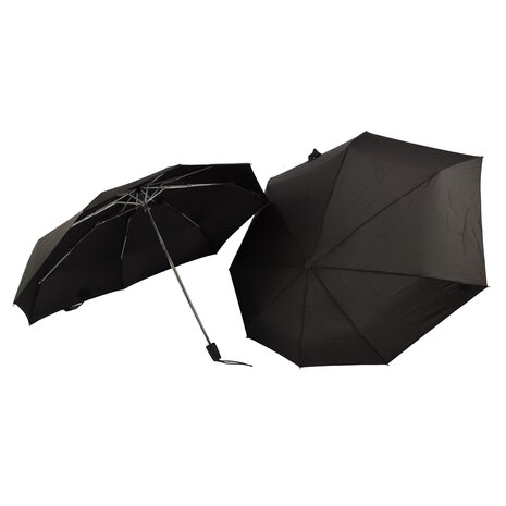 Discountershop Stormparaplu Opvouwbaar 97 cm – Windbestendige Sterke Paraplu tot 80 km/u met Beschermhoes, Compact en Zwart
