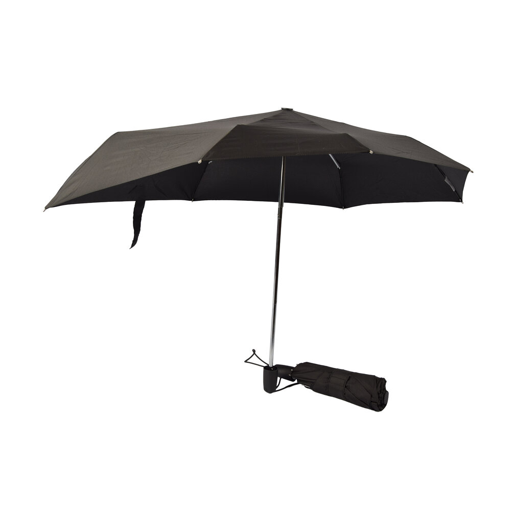 Discountershop Stormparaplu Opvouwbaar 97 cm – Windbestendige Sterke Paraplu tot 80 km/u met Beschermhoes, Compact en Zwart