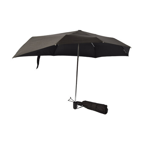 Discountershop Compact Storm Umbrella 97 cm – Windproof Strong Umbrella up to 80 km/h with Cover, Folding Black Umbrella