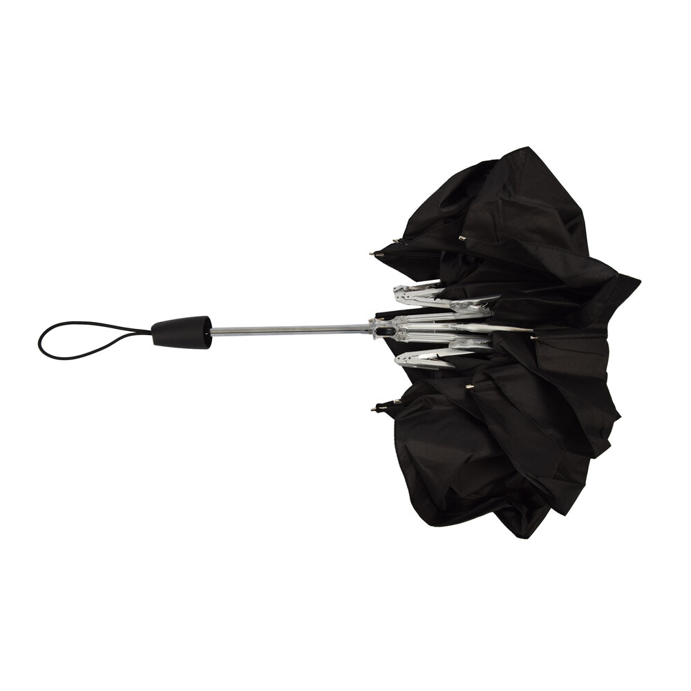 Discountershop Compact Storm Umbrella 97 cm – Windproof Strong Umbrella up to 80 km/h with Cover, Folding Black Umbrella