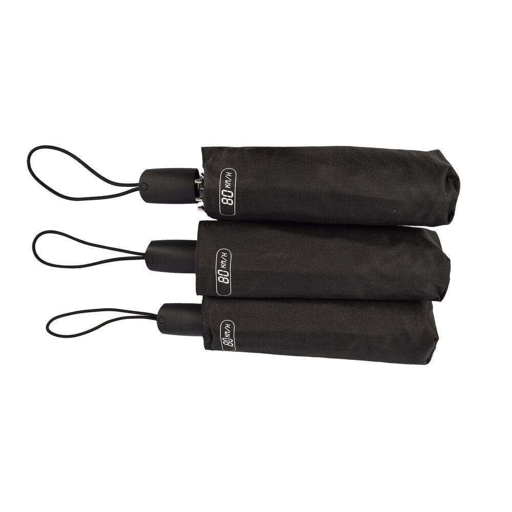 Discountershop Black Folding Umbrellas - High Quality Waterproof Rain Ponchos - Set of 3 - Polyester and Aluminum Material - Storm Umbrella - Length 61.5cm - Diameter 97cm Discountershop Black Folding Umbrellas - High Quality Waterproof Rain Ponchos - Set of 3 - Polyester and Aluminum Material - Storm Umbrella - Length 61.5cm - Diameter 97cm