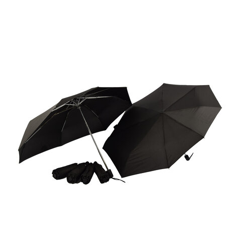 Discountershop Set of 6 Black, Folding Storm Umbrellas - 61.5 cm Long, 97 cm Diameter, Polyester and Aluminum. Discountershop Set of 6 Black, Folding Storm Umbrellas - 61.5 cm Long, 97 cm Diameter, Polyester and Aluminum.