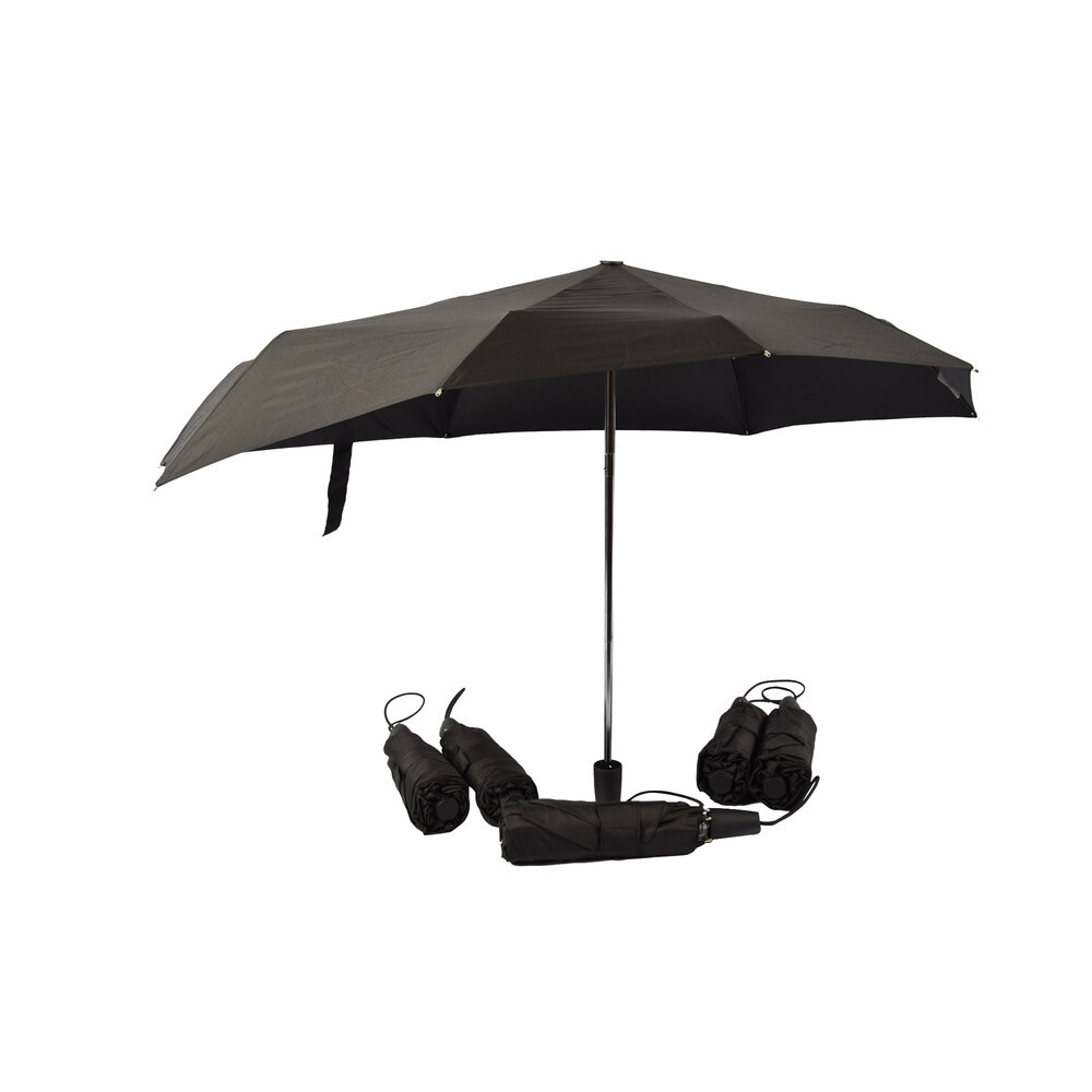 Discountershop Set of 6 Black, Folding Storm Umbrellas - 61.5 cm Long, 97 cm Diameter, Polyester and Aluminum. Discountershop Set of 6 Black, Folding Storm Umbrellas - 61.5 cm Long, 97 cm Diameter, Polyester and Aluminum.