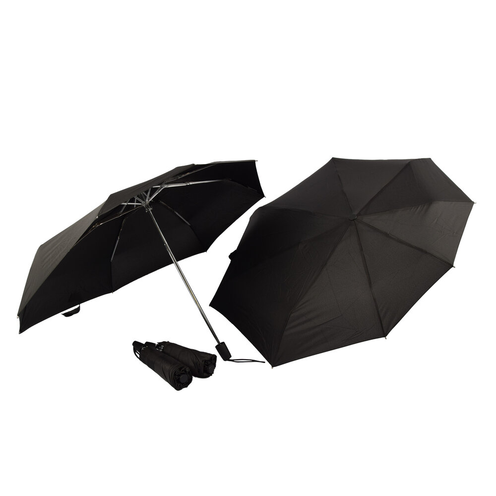 Discountershop 4x Strong Black Folding Umbrellas - Storm Resistant, 97 cm Diameter, 61.5 cm Length, Polyester and Aluminum. Discountershop 4x Strong Black Folding Umbrellas - Storm Resistant, 97 cm Diameter, 61.5 cm Length, Polyester and Aluminum.