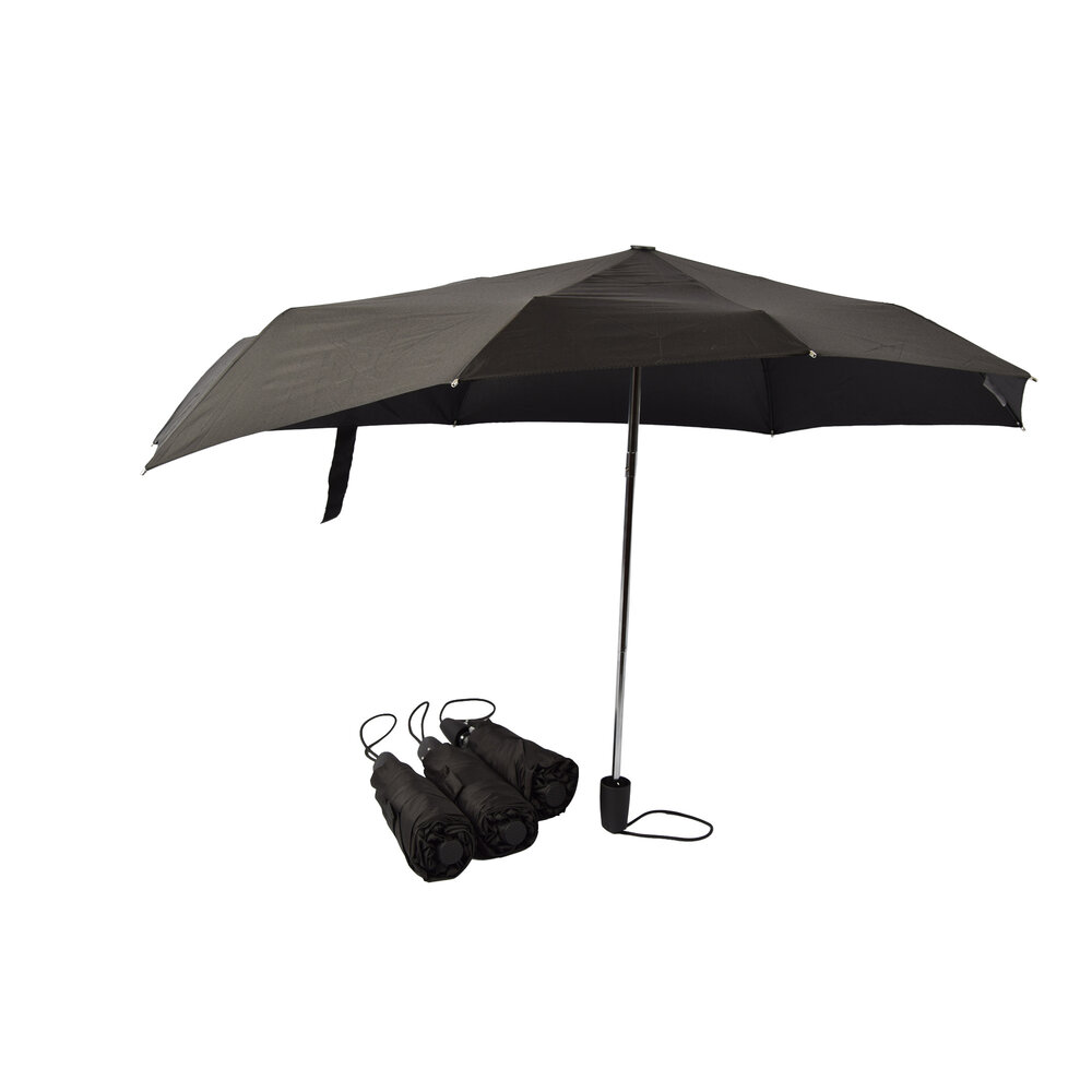 Discountershop 4x Strong Black Folding Umbrellas - Storm Resistant, 97 cm Diameter, 61.5 cm Length, Polyester and Aluminum. Discountershop 4x Strong Black Folding Umbrellas - Storm Resistant, 97 cm Diameter, 61.5 cm Length, Polyester and Aluminum.