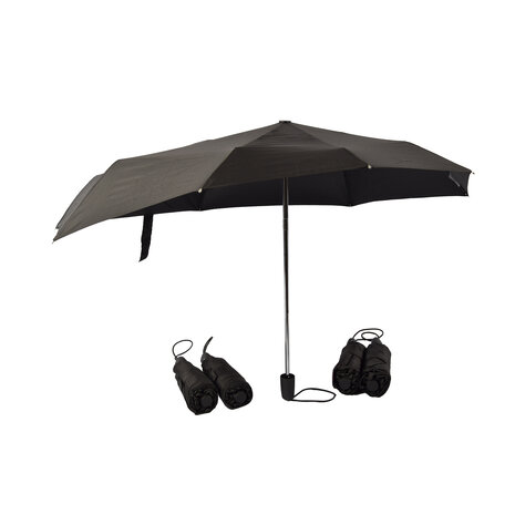 Discountershop Bulk Set of 5 Black, Folding Umbrellas - Stormproof, Polyester and Aluminum, 97 cm Diameter, 61.5 cm Long Discountershop Bulk Set of 5 Black, Folding Umbrellas - Stormproof, Polyester and Aluminum, 97 cm Diameter, 61.5 cm Long