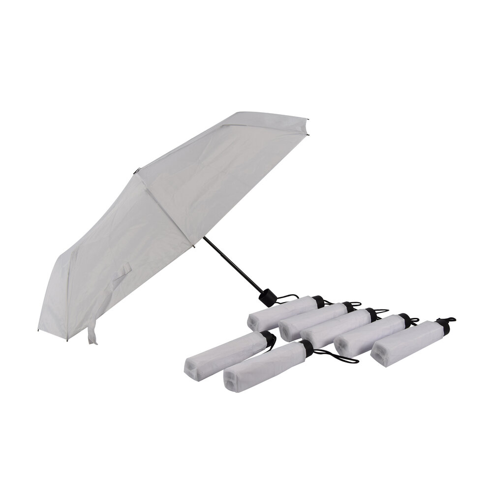 Discountershop 8x Large Folding Polyester Storm Umbrella with Aluminum Frame - White | 100cm Diameter