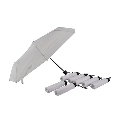 Discountershop 8x Large Folding Polyester Storm Umbrella with Aluminum Frame - White | 100cm Diameter