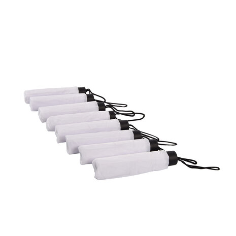 Discountershop 8x Large Folding Polyester Storm Umbrella with Aluminum Frame - White | 100cm Diameter