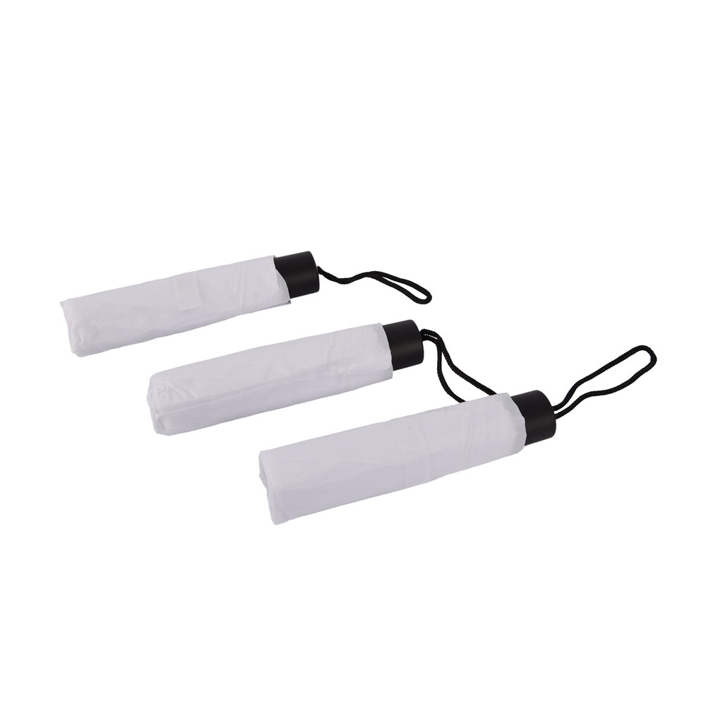 Discountershop 3x Large Folding Polyester Storm Umbrella with Aluminum Frame - White | 100cm Diameter Discountershop 3x Large Folding Polyester Storm Umbrella with Aluminum Frame - White | 100cm Diameter