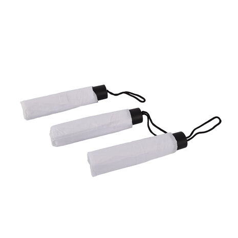 Discountershop 3x Large Folding Polyester Storm Umbrella with Aluminum Frame - White | 100cm Diameter Discountershop 3x Large Folding Polyester Storm Umbrella with Aluminum Frame - White | 100cm Diameter