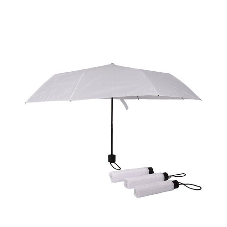 Discountershop 4x Large Folding Polyester Storm Umbrella with Aluminum Frame - White | 100cm Diameter