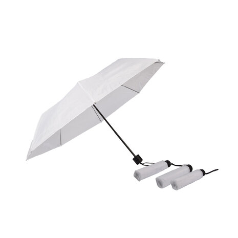 Discountershop 4x Large Folding Polyester Storm Umbrella with Aluminum Frame - White | 100cm Diameter