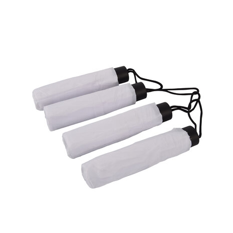 Discountershop 4x Large Folding Polyester Storm Umbrella with Aluminum Frame - White | 100cm Diameter