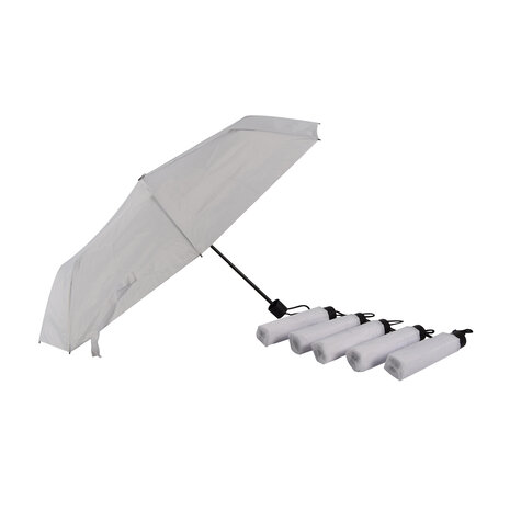 Discountershop 6x Large Folding Polyester Storm Umbrella with Aluminum Frame - White | 100cm Diameter Discountershop 6x Large Folding Polyester Storm Umbrella with Aluminum Frame - White | 100cm Diameter