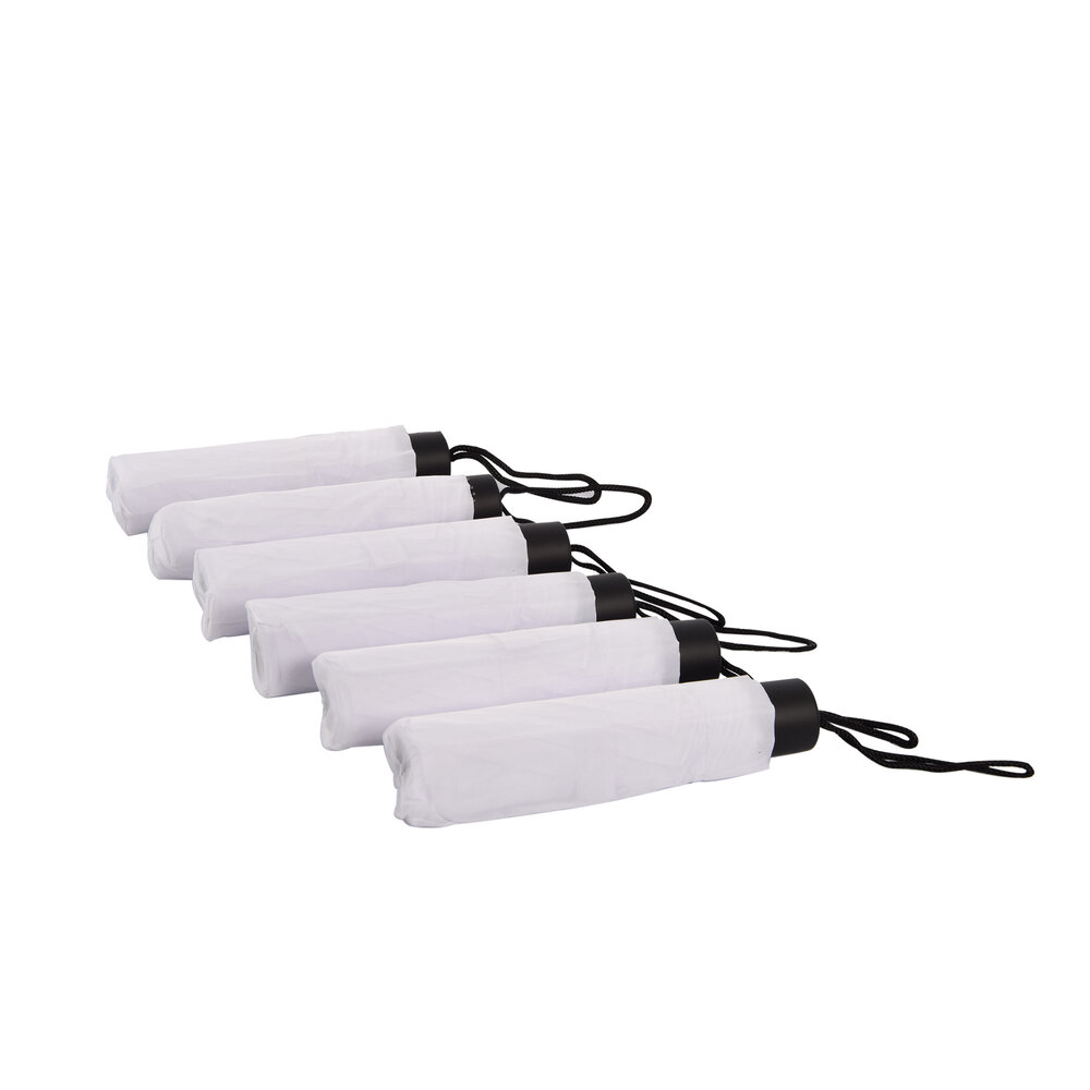 Discountershop 6x Large Folding Polyester Storm Umbrella with Aluminum Frame - White | 100cm Diameter Discountershop 6x Large Folding Polyester Storm Umbrella with Aluminum Frame - White | 100cm Diameter